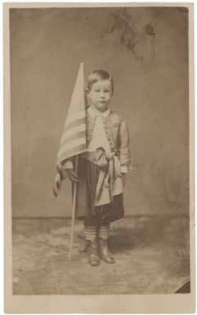 Carte-de-visite sized image of a boy
wearing a Zouave style outfit