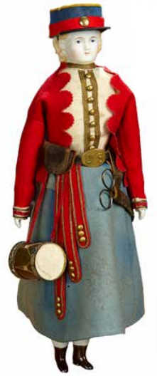 Sixteen inches high vivandière doll