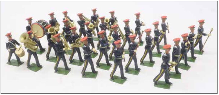 A large 11th Hussars Cavalry Band on foot