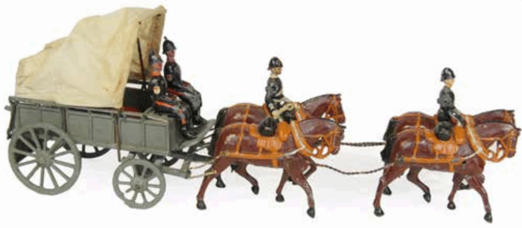 RAMC horse-drawn ambulance with collar harnesses