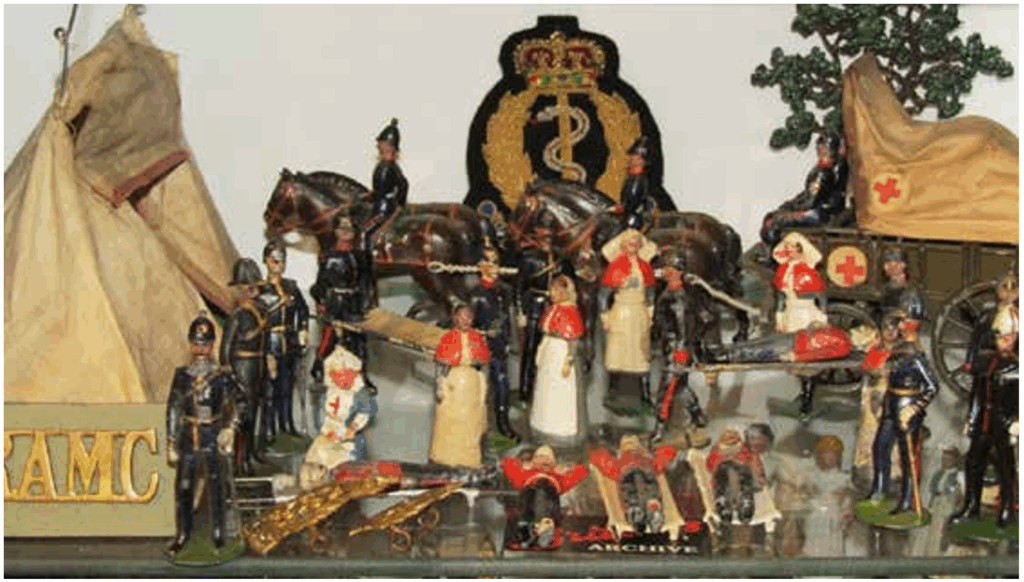 Collector’s diorama of a Britains RAMC clearing station