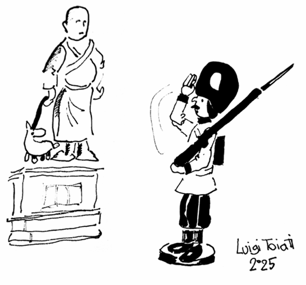 Luigi illustration of a saluting soldier