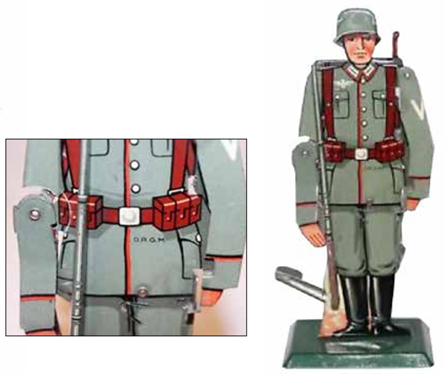 German Mechanical Tin Soldier close up