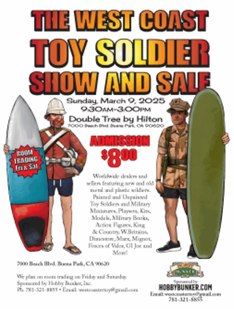 West coast toy solider show and sale poster