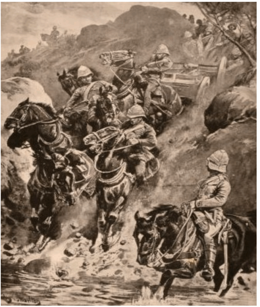 Royal Horse Artillery in action, an illustration from the series