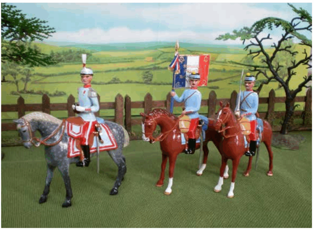 French Chasseurs a Cheval 1912, the Colonel with the Regimental standard.