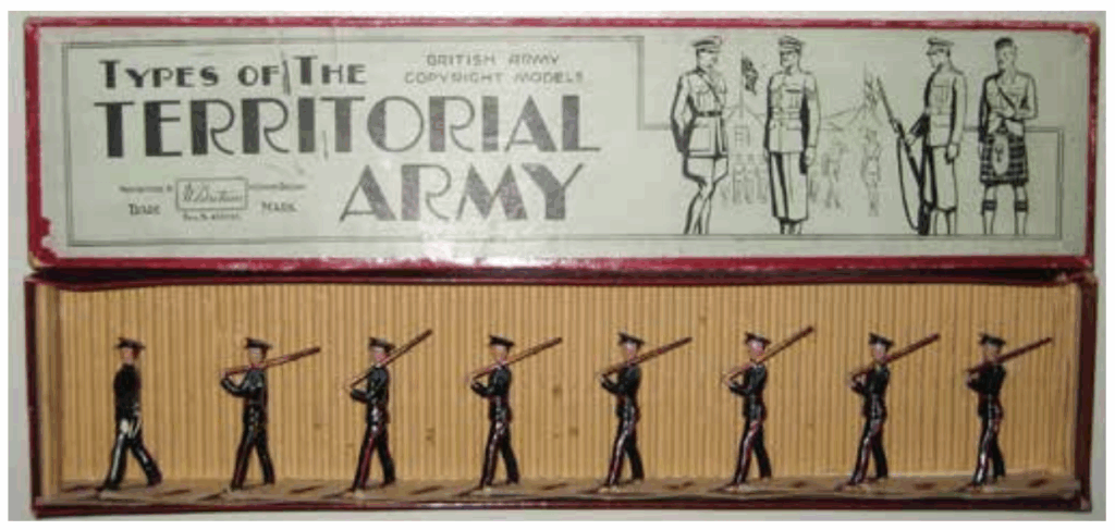  Set 1537 Territorial Line Regiment “marching” slope arms blue uniform